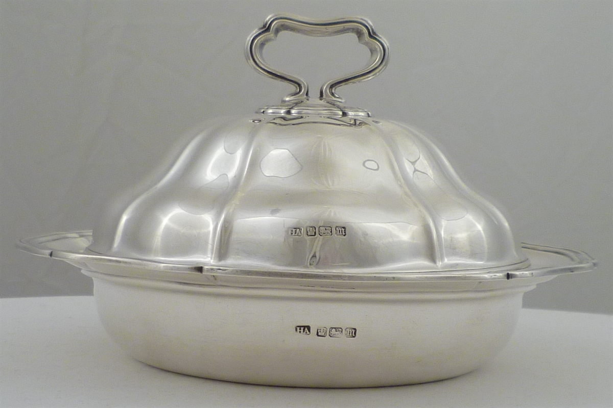 Plat De Service En Argent Atkin Brothers – Couvercle Roulant – Époque édouardienne 1910 – Angleterre